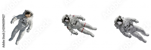 Astronaut Floating in Outer Space Weightless Transparent PNG Clipart Set, Cosmonaut Spacewalk Exploration Collection, Sci Fi Universe Galactic Bundle, Science Graphic Design Elements Cutout Isolated A