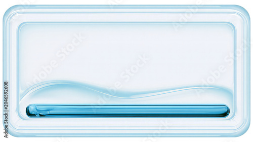Blue liquid in laboratory test tube isolated on transparent background