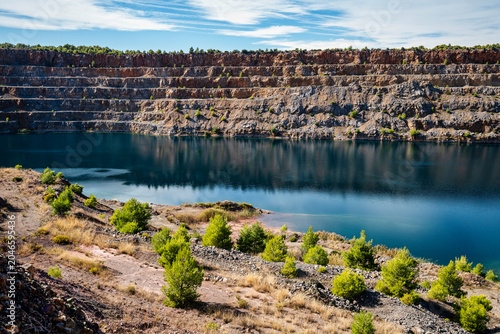 Triadas Lake Quarry Shoreline in Evia, Greece