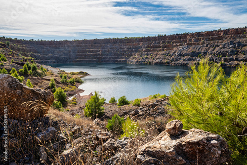 Triadas Lake in Abandoned Mining Quarry, Evia, Greece
