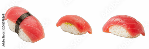 Isolated Fresh Tuna Nigiri Sushi 3D Illustration Transparent Background Traditional Japanese Cuisine Seafood Culinary Food Graphic High Resolution Commercial Microstock