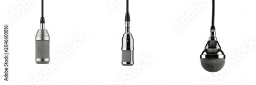 Isolated Studio Condenser Microphone 3D Render Transparent Background Audio Recording Equipment Vocal Music Production Tech Graphic High Resolution Commercial Microstock