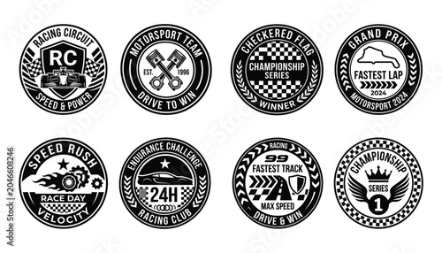 Fotografia Racing badges and emblems collection motorsports speed and competition designs