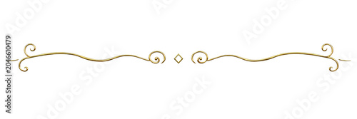 Minimal golden swirl divider isolated PNG elegant luxury decorative line