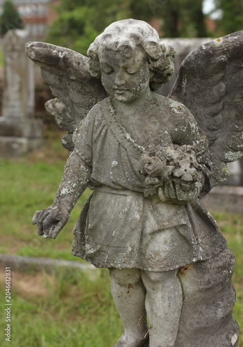Antique Angel Statue in Rural East TX Cemetery