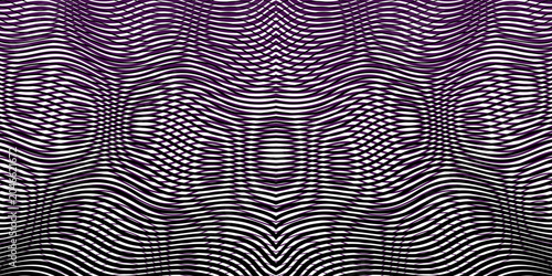 Psychedelic lines background geometric monochrome striped seamless vector texture with optical illusions moire effect. Perfect for mobile apps, wall art, wallpaper, wall panel, textile, poster