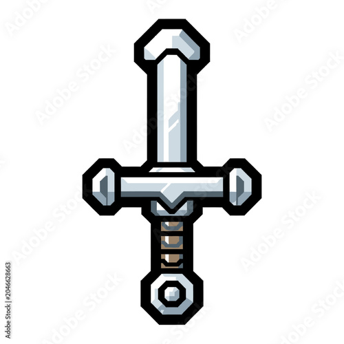 Pixel art sword weapon.