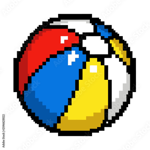 Pixelated Beach Ball Design.
