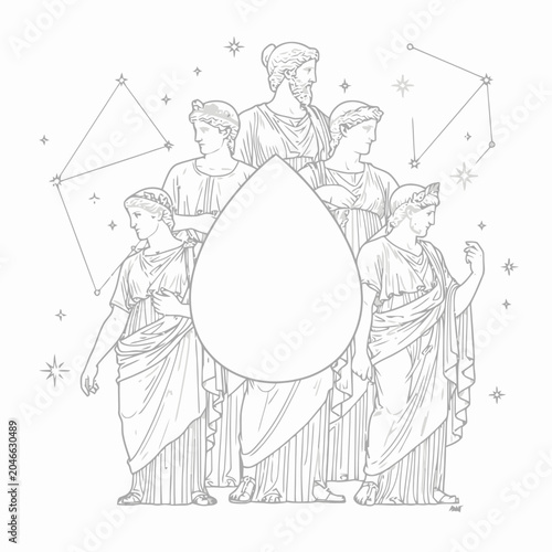 Women in ancient Greek robes.