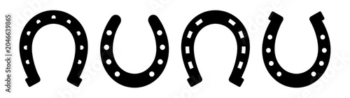 Set of four different horseshoe icons