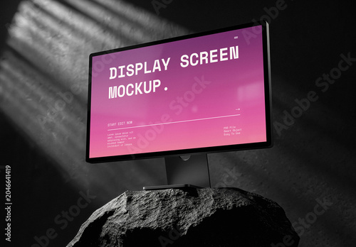 Industrial Desktop Studio Monitor Mockup