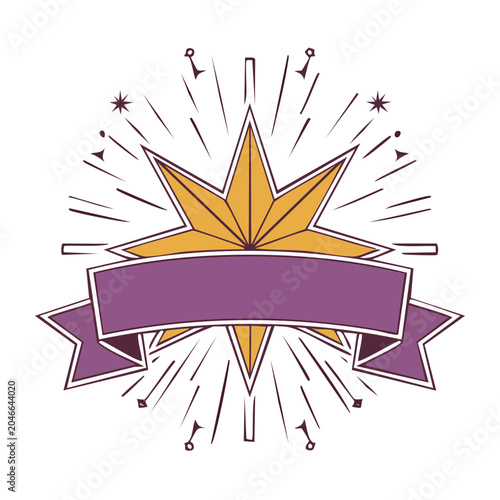 Starburst and ribbon graphic element
