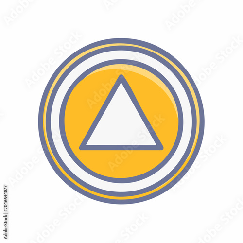 Upward pointing triangle in a circle icon
