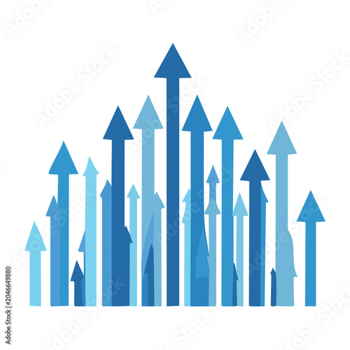 Upward arrows graphic representing growth and success