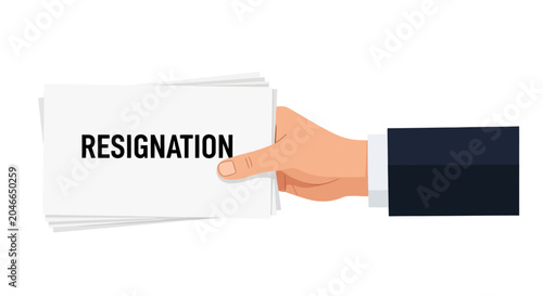 Foto Hand holding resignation letter, quitting job concept, business background