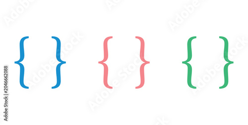 bracket Curly Brace Icon Vector.