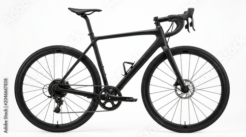 Modern bicycle isolated on white background, realistic product photography, detailed frame, no brand markings