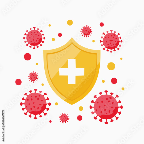 Immune System Shield Protecting Against Viruses