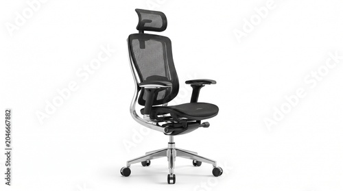 Modern ergonomic office chair isolated on white background, furniture product photography, no logo, ultra detailed