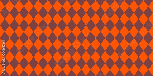 Cuadro en lienzo Orange and brown harlequin diamond pattern