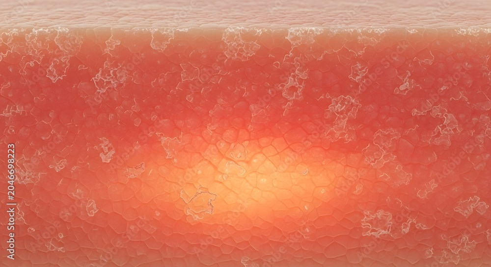 Fototapeta premium Glowing Surface Skin Inflammation Concept Illustrating Diffuse Redness and Irritated Tissue
