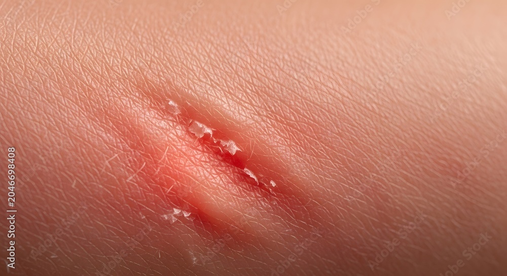 Fototapeta premium Close Up Skin Irritation Concept Featuring Localized Redness and Inflamed Surface Tissue