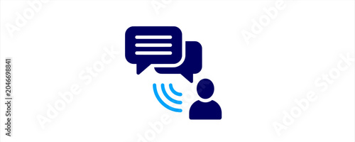 Online communication icon. flat icons, messaging, chat bubbles, customer support, voice interaction, conversation, feedback, digital connection, user