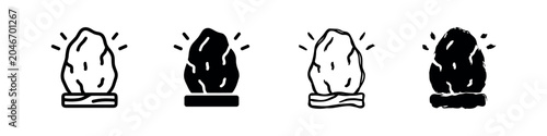 Cuadro en lienzo Himalayan salt lamp icon set