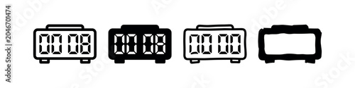 Foto Digital alarm clock with zero display icon set