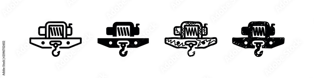 Fototapeta premium Winch, icon set