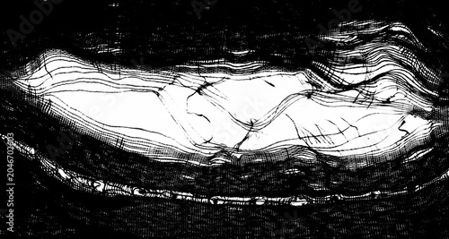 teared rag spread isolated on white background backdrop pattern texture. hole in tissue black fabric torn stitch hole loose threads Torn fabric with frayed edges Mockup mock up mock-up template blank