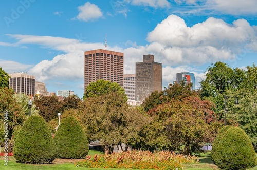 View of Downtown from Boston Common, MA USA