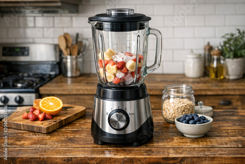 Healthy Smoothie Preparation in Kitchen