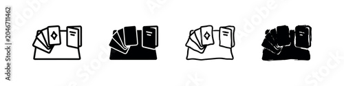 Bild auf Leinwand Tarot Card Icons: Line Art and Solid Styles