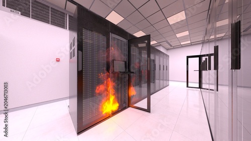 サーバールーム　3DCGレンダリング
