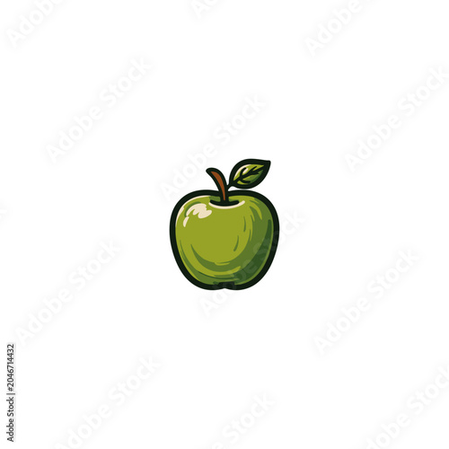Plain Simple Green Apple logo flat vector icon design