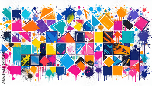 Flat geometric mosaic vector