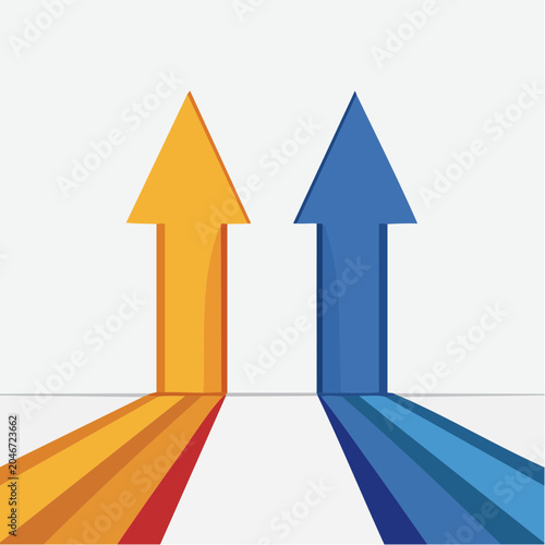 Two arrows pointing up, representing growth and progress