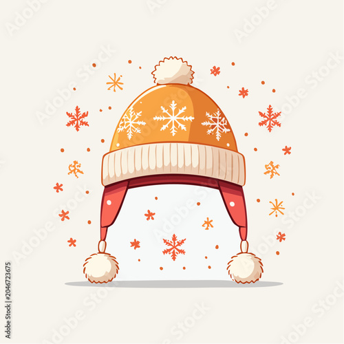 Winter Hat with Snowflakes