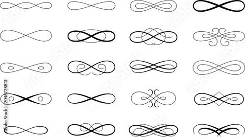 Bild auf Leinwand infinity intricate swirl loop ornamental vector pack