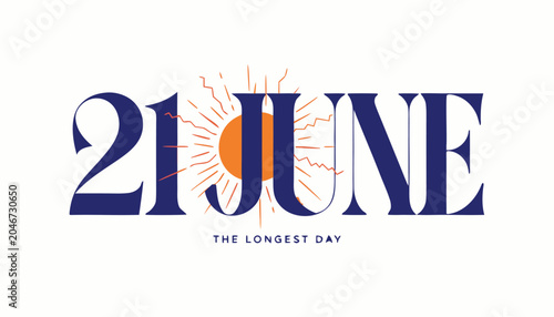 Foto Blue graphic text for twenty first june summer solstice celebration event