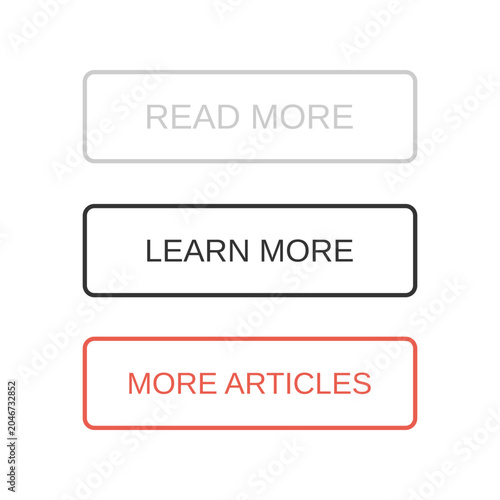 Read More, Learn More and More Articles Button Vector Collection