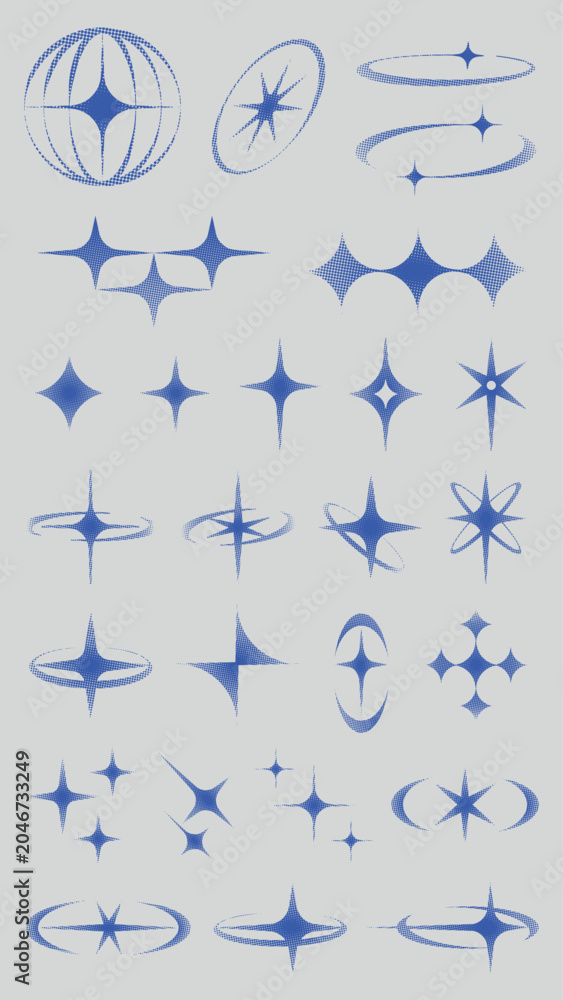 Obraz premium Abstract blue starburst designs element vector set