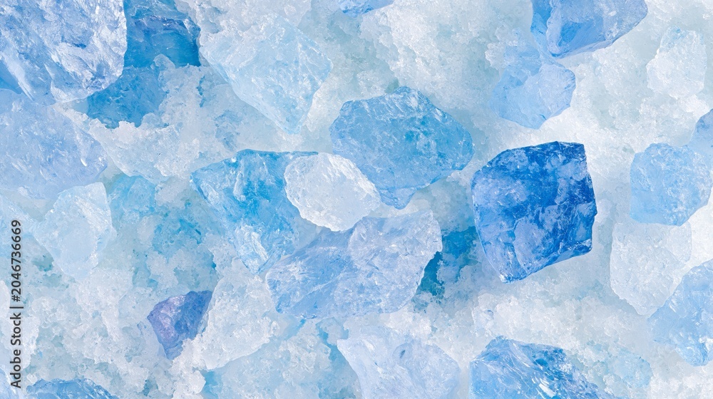 Obraz premium Fine Salt Crystal Surface with Blue Backlight