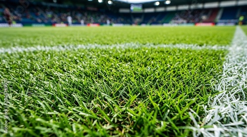 Premium football grass texture background, realistic soccer field turf surface, sports lawn pattern, championship field backdrop