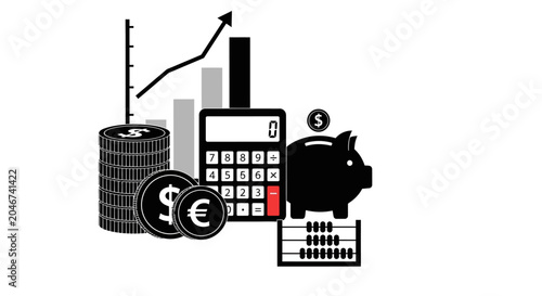 Financial Planning and Savings Vector Illustration