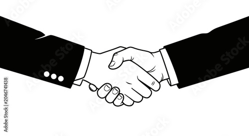 Business Handshake Vector Illustration in Comic Style