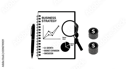 Business Strategy Notebook Infographic Vector