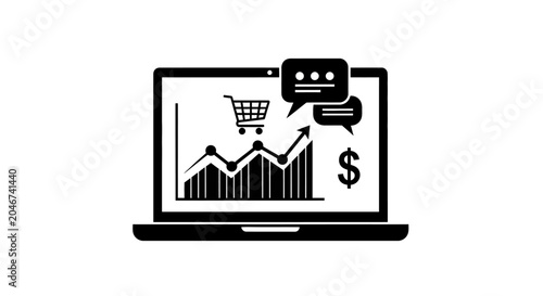 E-Commerce Analytics Laptop Icon