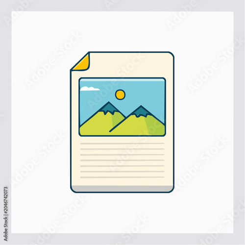 Document with Landscape Image and Text